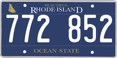 RI license plate 772852