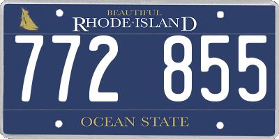 RI license plate 772855