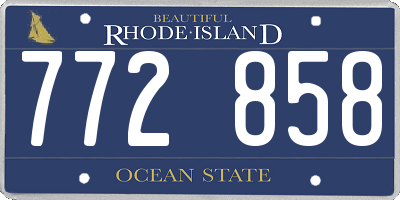 RI license plate 772858