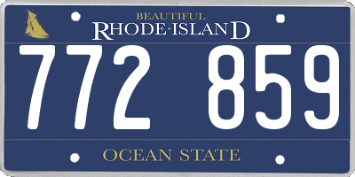 RI license plate 772859