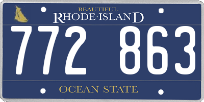 RI license plate 772863