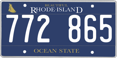 RI license plate 772865