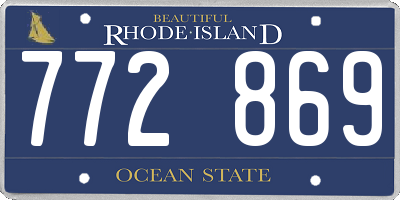 RI license plate 772869