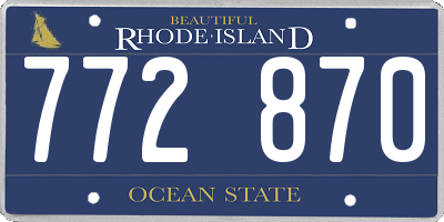 RI license plate 772870