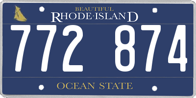 RI license plate 772874