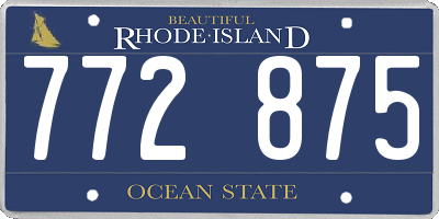 RI license plate 772875