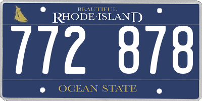 RI license plate 772878