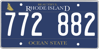 RI license plate 772882