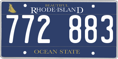 RI license plate 772883