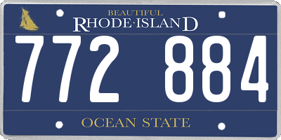 RI license plate 772884
