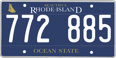 RI license plate 772885