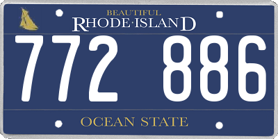 RI license plate 772886