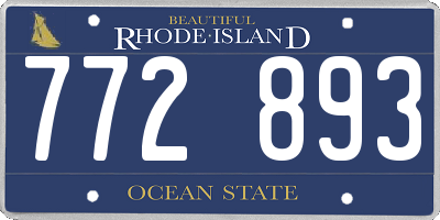RI license plate 772893