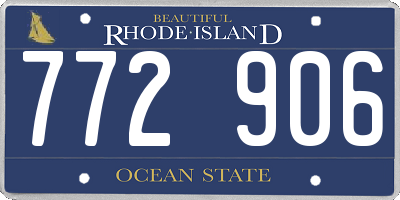 RI license plate 772906
