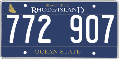 RI license plate 772907