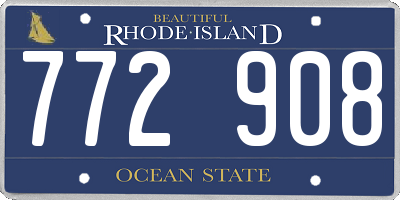 RI license plate 772908