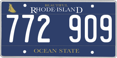 RI license plate 772909