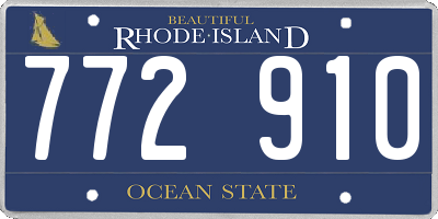 RI license plate 772910