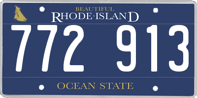 RI license plate 772913
