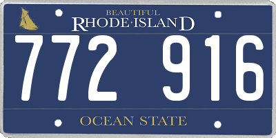 RI license plate 772916