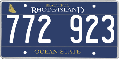 RI license plate 772923
