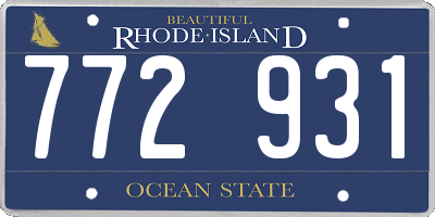 RI license plate 772931
