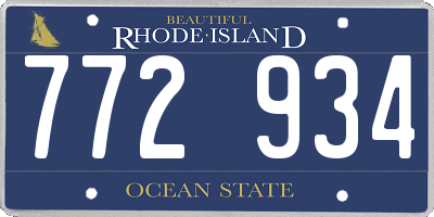 RI license plate 772934