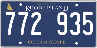 RI license plate 772935