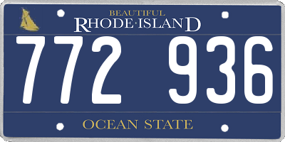 RI license plate 772936
