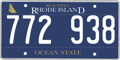 RI license plate 772938