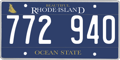 RI license plate 772940
