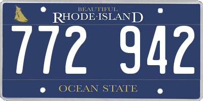 RI license plate 772942