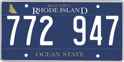 RI license plate 772947