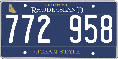 RI license plate 772958