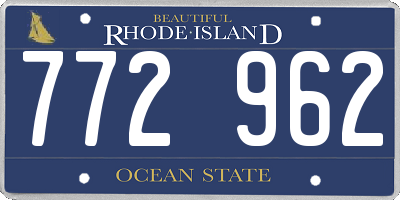 RI license plate 772962