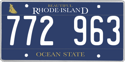 RI license plate 772963