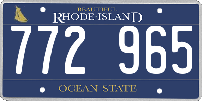 RI license plate 772965