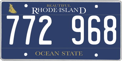 RI license plate 772968