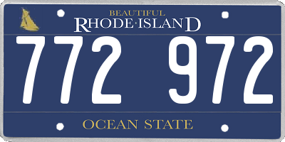 RI license plate 772972