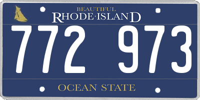 RI license plate 772973
