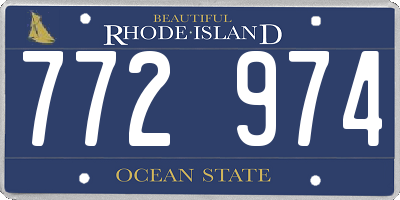 RI license plate 772974