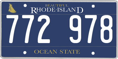 RI license plate 772978