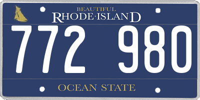 RI license plate 772980