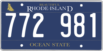 RI license plate 772981