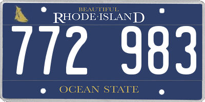 RI license plate 772983