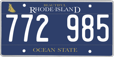 RI license plate 772985