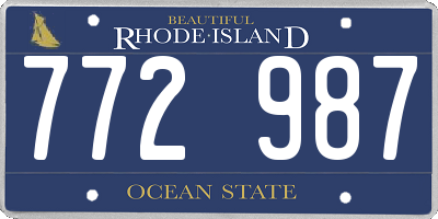 RI license plate 772987