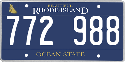 RI license plate 772988