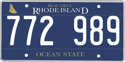 RI license plate 772989