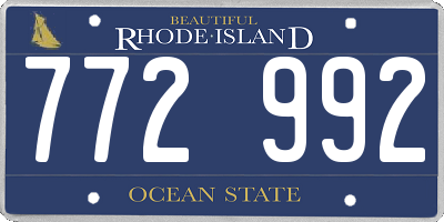 RI license plate 772992